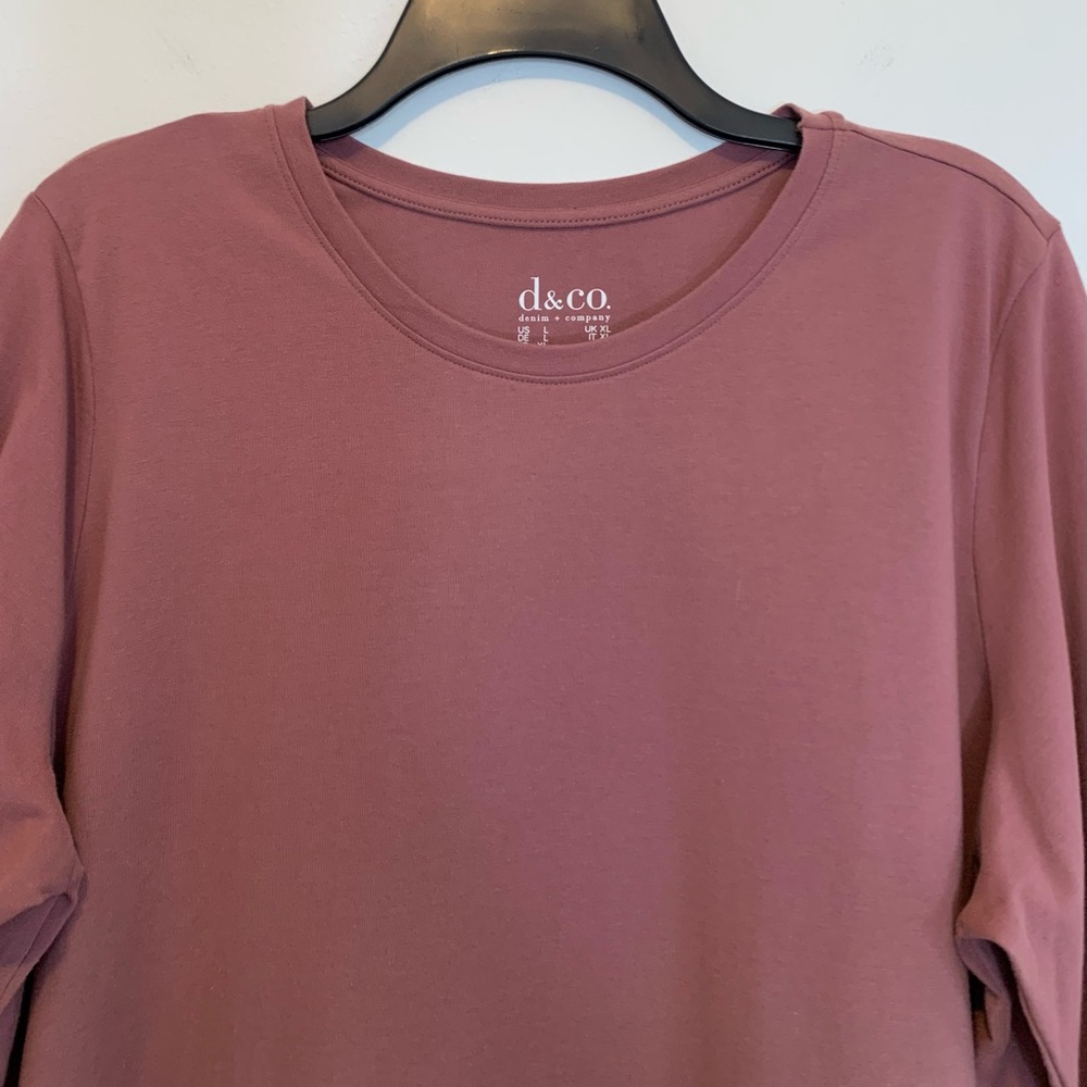 New D&Co Fall Floral Embroidery Relaxed Top Large 3/4 Sleeve - Picture 3 of 7
